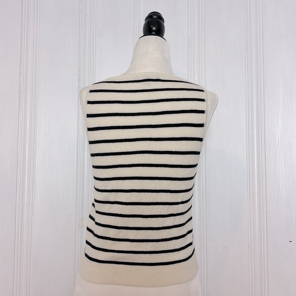 J.CREW Reimagined Striped Cropped Tank – Merino Wool & Linen Blend - Picture 3 of 10